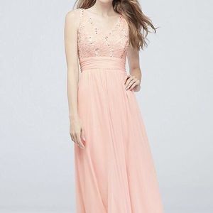 David’s Bridal Pink Sequin Bridesmaid / Prom Dress